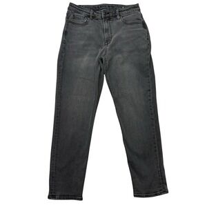 American Eagle Womens Jeans 6 Charcoal Gray Mom Jean Stretch Mid Rise Tapered